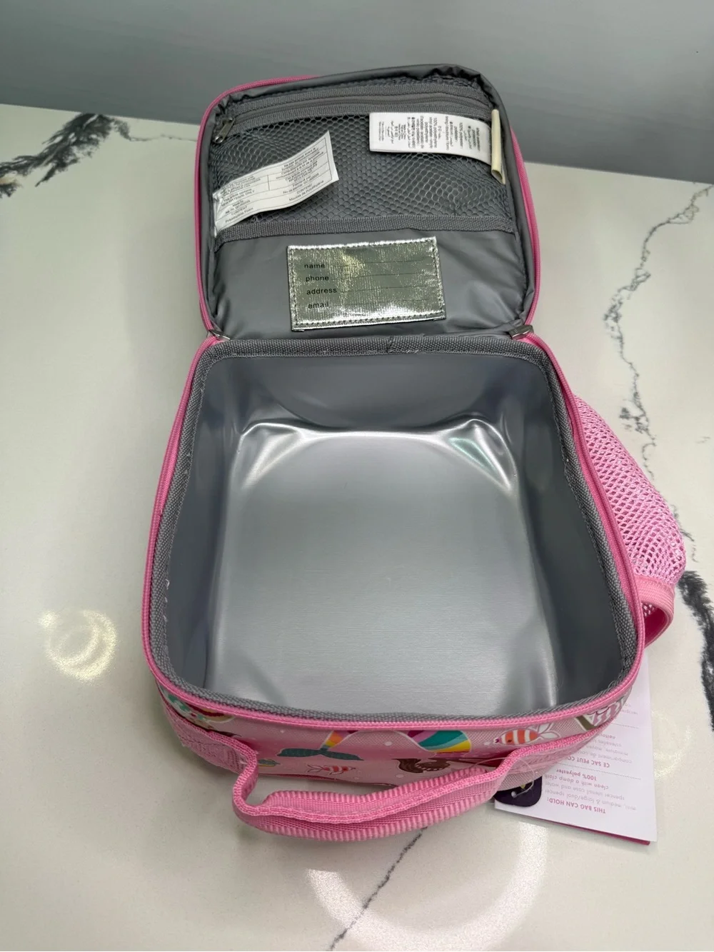 Pottery Barn Kids Mackenzie Pink Ocean Mermaid Friends Classic Lunch Box NWT